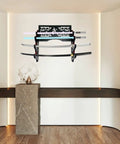 Sword Wall Mount Katana Holder Display Stand Dope Gift For Full Tang Katana Japanese Sword Tai Chi Sword Lightsaber And Long Sword With Red Velvet Felt Pad To Protect Scabbard And Prevent Scratches, wall-mounted with katanas and lightsaber.