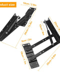 2-pair folding lift hinges, black metal, heavy-duty hydraulic lift for coffee tables GENHAKON