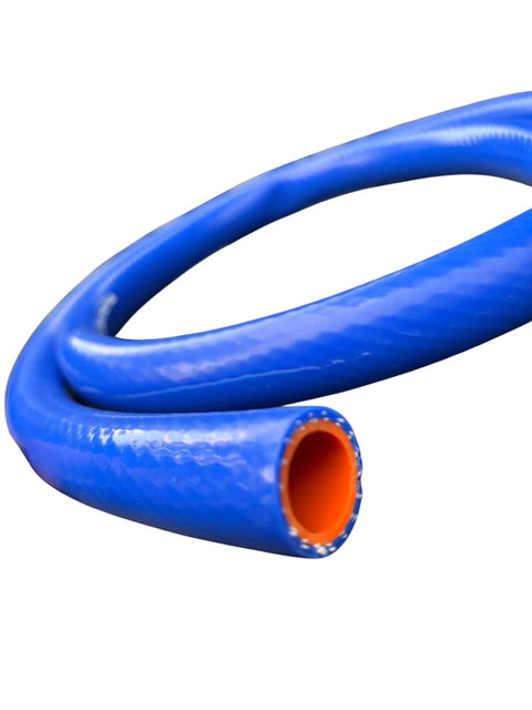 Blue and orange 1 inch silicone heater hose, 10 foot roll, heavy duty, flexible, multi purpose for automotive and industrial use.