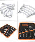 5-Piece Socket Spanner Set in Chrome-Vanadium Steel with Double Box End Wrenches for Emergency Repairs, displayed with case