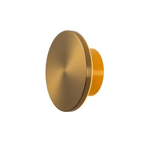 DANCYHOME 6.7" Rechargeable LED Wall Sconce in Brushed Brass with circular brass finish