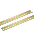 2 Pack DIN Rail Slotted Iron Mounting Guide 16 Inch Long 35mm Wide 7.5mm High Bronze Tone For Electrical Installations