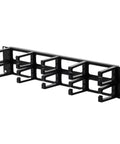 2U Horizontal Cable Management Panel With 5 Plastic Cable Rings And Steel Base Fits Standard 19 Inch Racks Raceway Duct