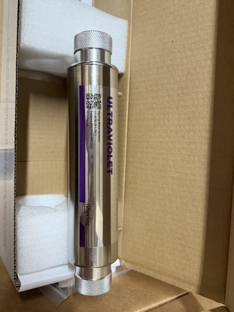 UV Water Filter With Smart Flow Sensor For Under Sink Use, 11W Ultraviolet Purification Unit in stainless housing, unboxed