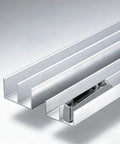 Double Track Sliding Door Hardware Kit For 3 To 5mm Glass Or Wood Doors Aluminum Bypass Track With Four Silent Rollers