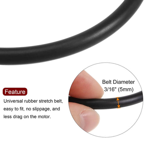 Close-up of Go To Universal Sewing Machine Motor Stretch Belt Set Five Pcs 330mm Perimeter 13 Inches Three Sixteenth Inch Thick