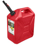 Fuel Can Spout Kit for Midwest Can Gas Diesel and Kerosene Containers Spill Proof Design CARB Approved Fast Flow Automatic Stop Leak Proof Adjustable Height Width and Depth Black attached to red can