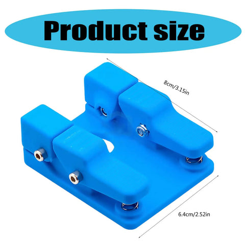 Super Cool Qinkyh Welding Wire Fixture And Soldering Table Clamp, blue plastic, measures 8cm by 6.4cm for versatile wire holding.