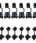 Durable Nylon Strain Relief Kit For Cables And Wires 12 Pieces Black Grommet Bushings 6N-4 Round 7.6mm And 4N-4 Flat 3.8x7.6mm
