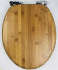 Top view of Real Wood Toilet Seat With Ultra Quiet Slow Close Hinges Universal Buffer Fit Thick Padded Cushion.