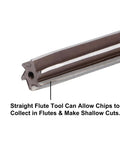 Close-up of Half Inch Hand Reamer H8 Precision Tool Steel With 6 Flutes Straight Shank showing flute detail.