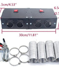 Professional Grade Heavy Duty 12V Car Heater 500W Dash Warmer components with metal housing, ducts, and clips for UTV and pickup cab.