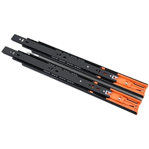Full Extension Drawer Slides 45mm Soft Close Runners 3 Fold Side Mount with Detachable Quick Release Latches