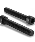 Heavy Duty 1/4-20 X 4 Inch Socket Head Cap Screws Bolts 20 Piece 304 Stainless Steel Kit With Full Threads Black Oxide Coating Includes Allen Wrench For Kickass Builds That Gonna Hold Fast On Any Project, showcasing two black oxide coated bolts.