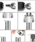 Heavy Duty External Chamfer Deburring Tool With HSS Hex Shank And Carbide Blades deburring metal bolt in close-up view