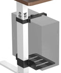Under Desk PC Mount With Slick No Nonsense Clamp For Standing Workspaces that secures your CPU Rack or Computer Tower zero drilling needed while handling fifty pounds on eighty by fifty millimeter legs, mounted under desk.