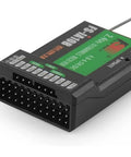 Beefed-Up 10 Channel 2.4GHz RC Receiver With iBus PPM Dual Antenna AFHDS2 shown with black connectors and labels