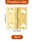 Five Pack Mini Brass Jewelry Box Hinges Set Gold Folding 1 Inch Hinge With Mounting Screws For Wooden Boxes Jewelry Cases