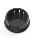 Black Nylon Hole Plugs For 1 1/8 Inch Holes With Locking Tabs Snaps Into Place Slightly Domed Textured Head Expanding Wings