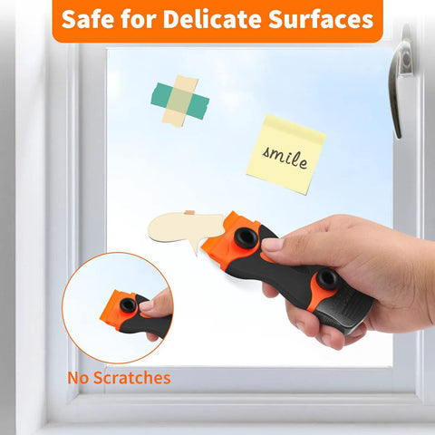 Heavy Duty Blade Scraper Tool With 40 Replaceable Metal And Plastic Blades cleaning window stickers, safe for surfaces