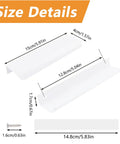 Size details of Self Stick Finger Edge Drawer Pulls Pack Of 8 White 150mm Aluminum Alloy Invisible Cabinet Handles