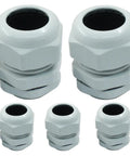 5 Pack 1 Inch NPT Cable Glands Waterproof Strain Relief Wire Connectors Grey Adjustable Grip Joints for Outdoor Panels