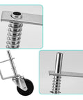 Gate Caster Wheel Kit 4 Inch Spring Loaded Swivel For Uneven Ground 360 Degree Pushing And Pulling