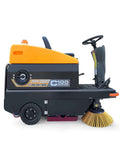 Side view of Ride On Industrial Floor Sweeper With 24 Gallon Dustbin And 65000 Sqft Per Hour Cleaning Power, Heavy Duty Shop Floor Cleaner