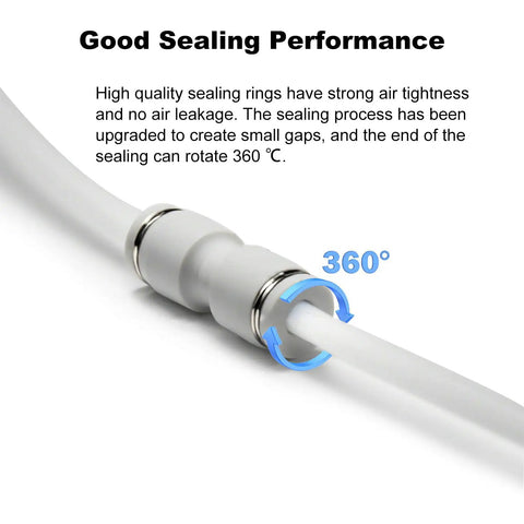 No Sweat Must Have Heavy Duty Magnetic AMS Tubing Connector For Bambu Lab P1P P1S X1 X1C X1E 3D Printers showing 360° rotating sealing performance.