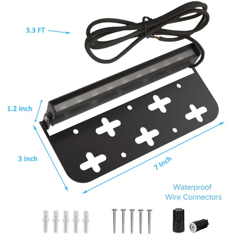 12 Pack 7 Inch LED Hardscape Wall Lights for Outdoors, mounting plate with waterproof connectors and screws