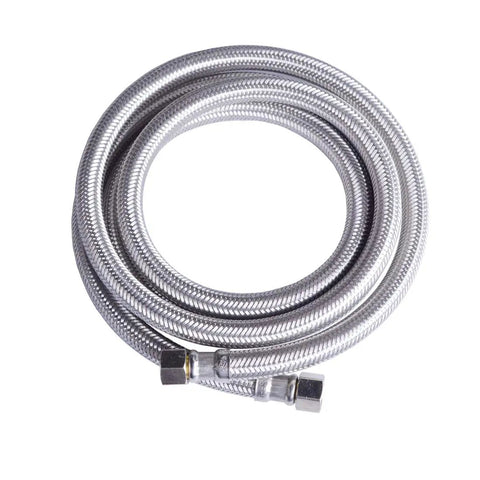 Braided Stainless Steel Dishwasher Connector With 90 Degree Elbow 72 Inch Length 3/8 Inch Compression Coiled View