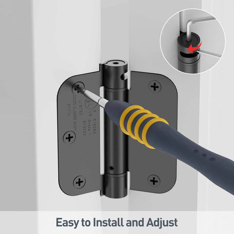 Self Closing Door Hinges Three Point Five Inch With Five Eighths Radius Corners Spring Hinges Adjustable Tension installation