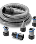 Power Tool Dust Collection Hose Kit With Click Connect, 12 Foot Fixed Length Dust Hose For Woodworking, Leak Free Connection