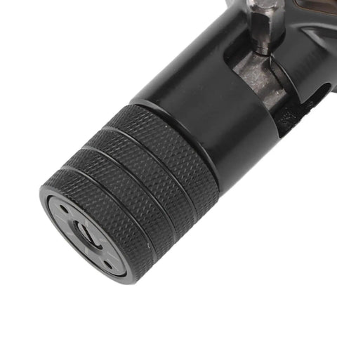 Close-up of the ergonomic grip of Omquot Heavy Duty Armored Cable Stripper For Professional Electricians, black textured handle.