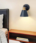 One Light Wall Sconce With Hammered Metal Shade Modern Vanity Bath Lighting For Mirror Bedroom Blue Finish E26 Base