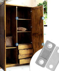 Stainless Steel Door Magnet Cabinet Catch With Heavy Duty Magnetic Closure on wooden closet, ideal for quiet secure use.