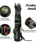 Image showing Lightweight Back Arrow Quiver With MOLLE System, Adjustable Arrows Holder, Velcro Patch Compatible, featuring large storage pocket and MOLLE webbing.