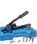 Rivet Nut Tool Kit Hand Riveter Set With 110 Pcs M3 M12 Nuts And 7 Metric And Inch Mandrels on a blue case