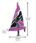 1:22 Scale Wind Powered RC Racing Sailboat 30 Inch Tall Ready To Run Pre Printed Hull Attach Mast And Sails 2 Channel