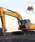 12 Pcs Heavy Equipment Key Set For Construction Pros On The Job Master Ignition Keys Beside Excavator