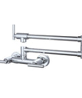 Chrome Pot Filler Faucet For Hot And Cold Water Wall Mounted Kitchen Folding Faucet Over Stove Solid Brass Dual Handle