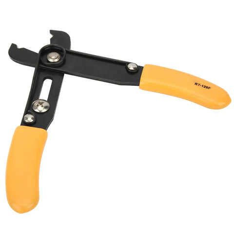 Heavy Duty Adjustable Wire Stripper And Mini Cutter Pliers for 0.5 to 4.0 mm wired gear with yellow rubber grip handles.