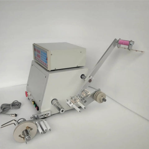 Industrial Workhorse Automatic Coil Winder For Cable Spools, Handles 0.1 To 1.2 Mm Wire, 400 Watt Motor, side view showing components and controls.