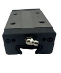 SSR20XW SSR20 Linear Guide Block And Rail Carriage Built For 3D Printer And CNC Machine Automation Ultra Smooth Low Noise Performance Four Row Ball Raceway Precise Movement Durable High Precision Guide System black metal linear rail block front view