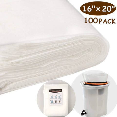 Heavy Duty Cold Brew Filter Bags 100 Count 16x20 Fine Mesh Disposable Brewing Bags For 5 Gallon Buckets And Commercial Coffee Systems