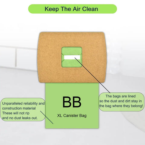 22 Pack Vacuum Bags Replacement For Oreck Canister Vacuum Models BB180 BB280 BB850 BB870 BB880 BB900 BB1000 BB1100 BB1200 CC1600 showing BB XL Canister Bag