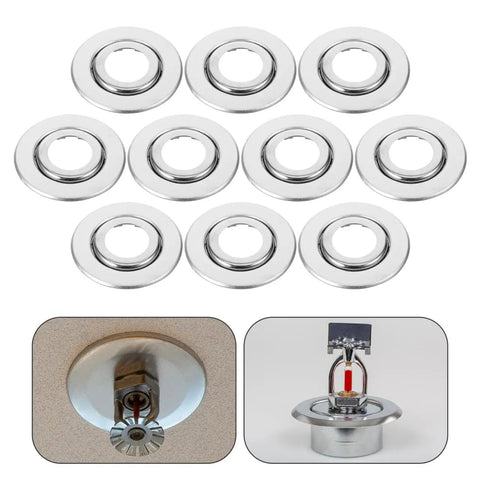 10 Pack Fire Sprinkler Cover Plates Feature Slick Sliding Expandable Design blocks dust for ceiling or wall setup 2.63" size.