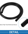 Silicone Vacuum Tubing Hose for Cars and Trucks, High Temperature 3.3 Ft Long, 12 mm Inner Diameter, coiled view, black color