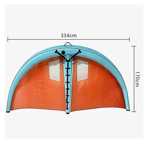 Inflatable Wind Foil Wing For Windsurfing And Kite Surfing, Dope Durable Tear-Resistant Nylon, 170x334cm dimensions.
