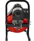 Heavy Duty Electric Drain Auger With Sharp Rotary Blades And Foot Switch For Smashing Backed Up Lines In One To Four Inch Pipes Using Tangle Free Steel Core Snake, showing motor and cable.